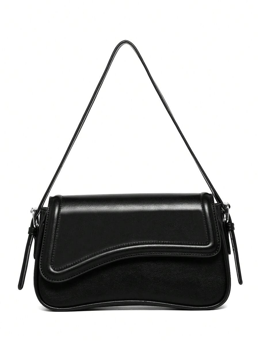 Riga Patent Faux Leather Flap Shoulder Bag
