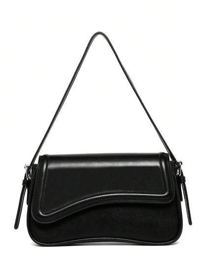 Riga Patent Faux Leather Flap Shoulder Bag