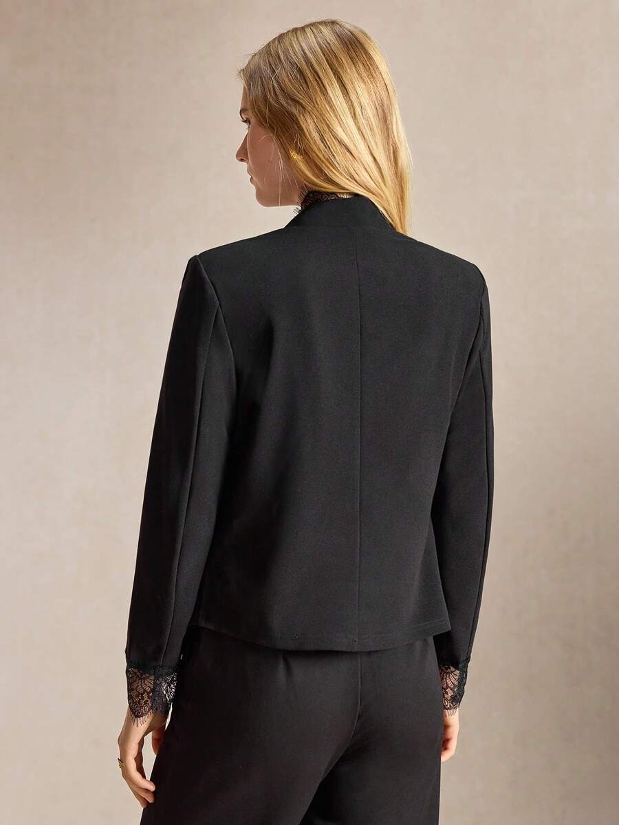 Cora Open Front Knit Blazer Jacket - Apricot
