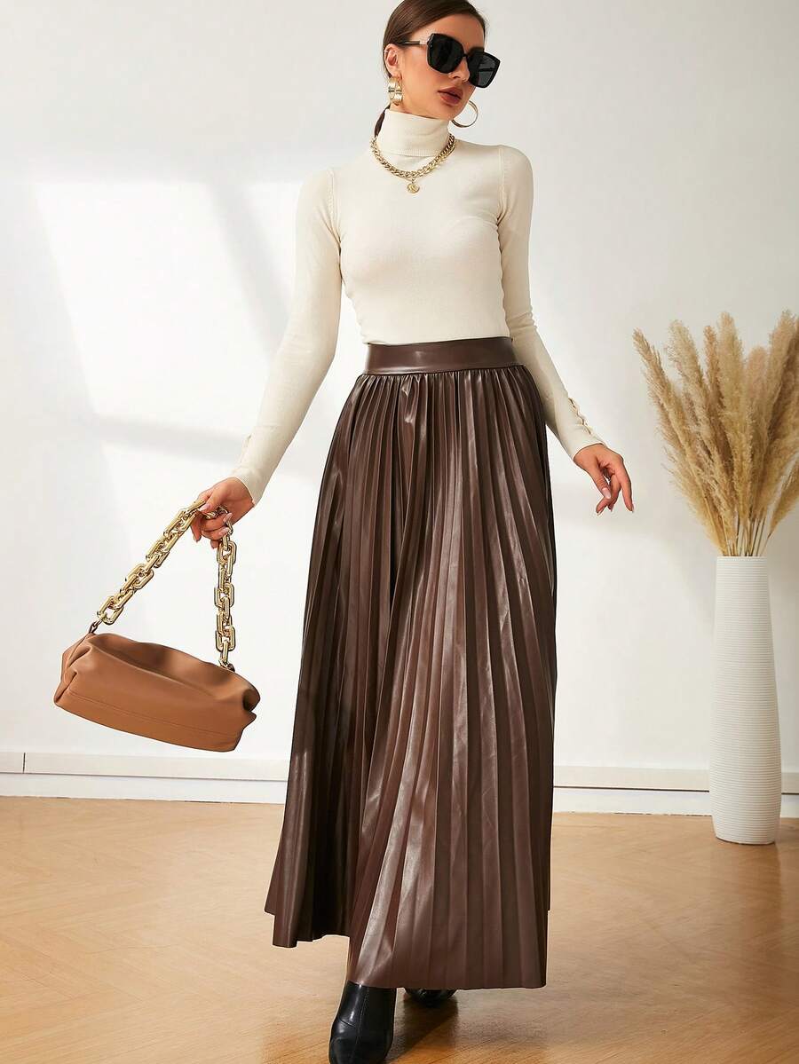 Leuven Ribbed Mock Neck Fitted Sweater with Button Cuffs