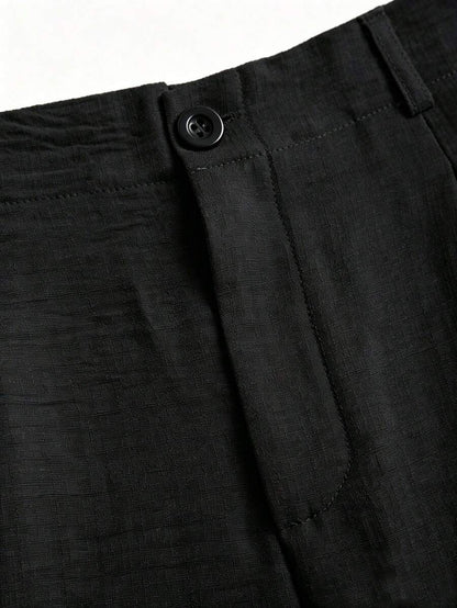 Katya Pleated Wide Leg Pants Tailored High Rise Trousers - Black