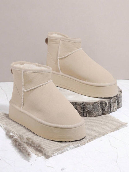 Solezae Women's Versatile Faux Suede Slip On Lug Sole Ankle Booties For Warm Mother's Day Present For Christmas Mensa