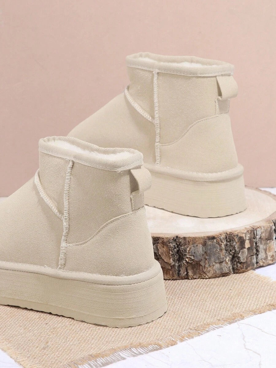 Solezae Women's Versatile Faux Suede Slip On Lug Sole Ankle Booties For Warm Mother's Day Present For Christmas Mensa