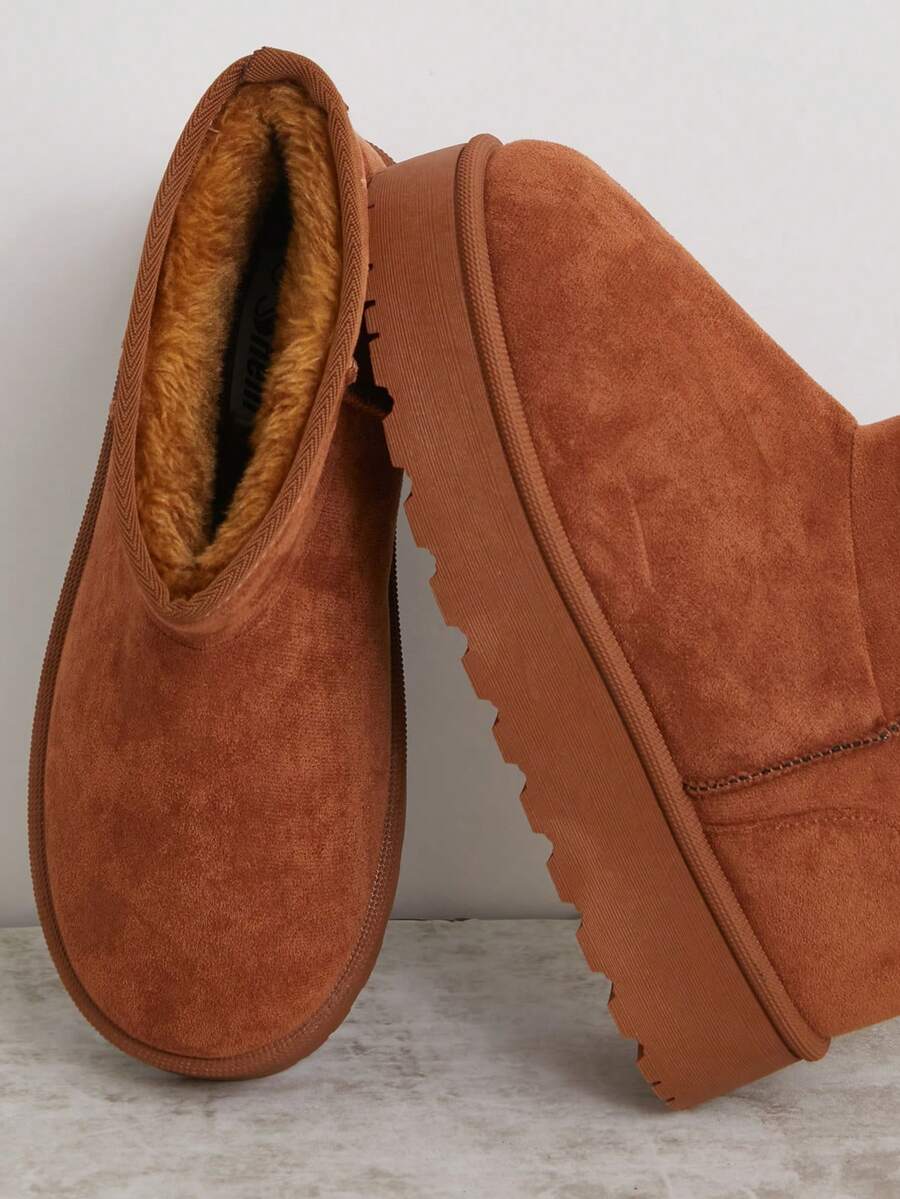 Solezae Women's Versatile Faux Suede Slip On Lug Sole Ankle Booties For Warm Mother's Day Present For Christmas Mensa