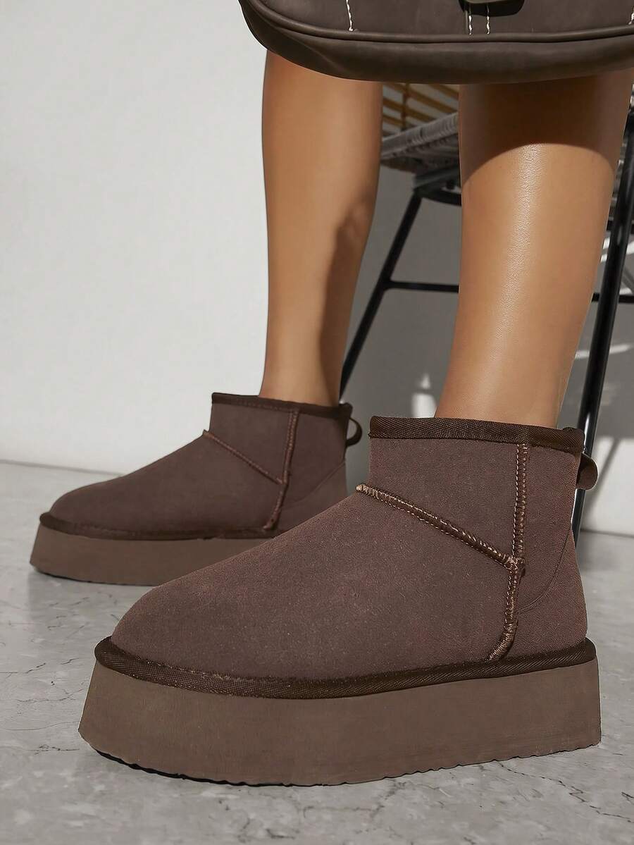 Solezae Women's Versatile Faux Suede Slip On Lug Sole Ankle Booties For Warm Mother's Day Present For Christmas Mensa