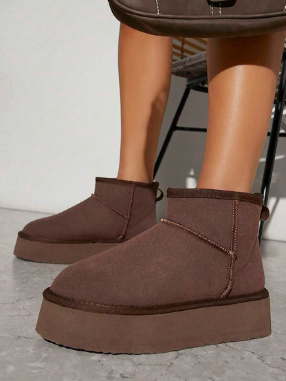 Solezae Women's Versatile Faux Suede Slip On Lug Sole Ankle Booties For Warm Mother's Day Present For Christmas Mensa