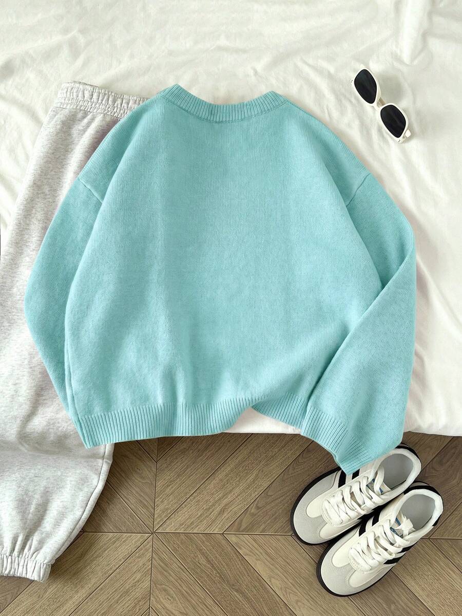 Women's Oversized Crew Neck Pullover Sweater, Relaxed Knit Sweater for Fall Winter - Camel