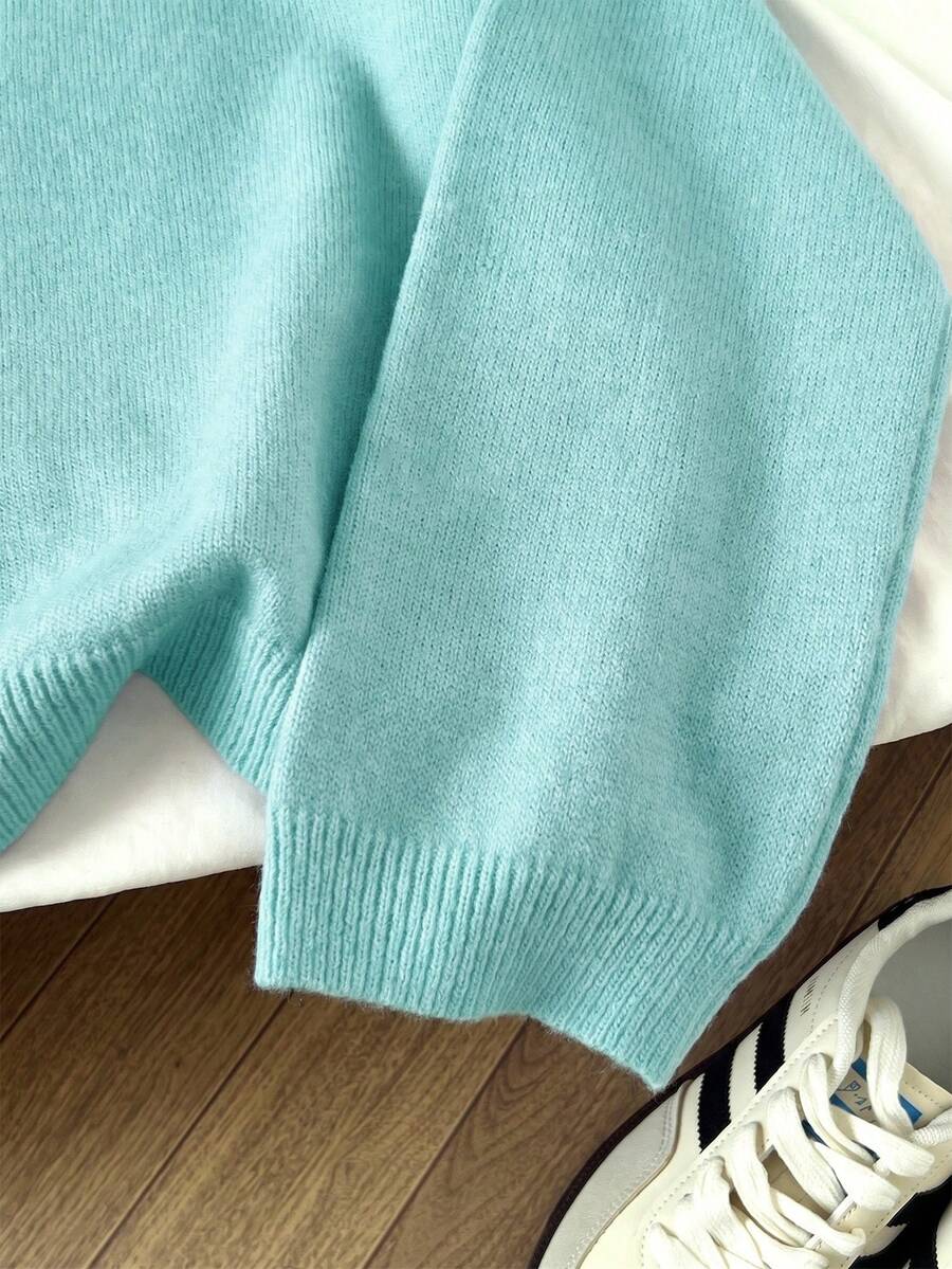 Women's Oversized Crew Neck Pullover Sweater, Relaxed Knit Sweater for Fall Winter - Yellow