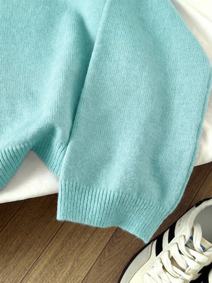 Women's Oversized Crew Neck Pullover Sweater, Relaxed Knit Sweater for Fall Winter - Yellow