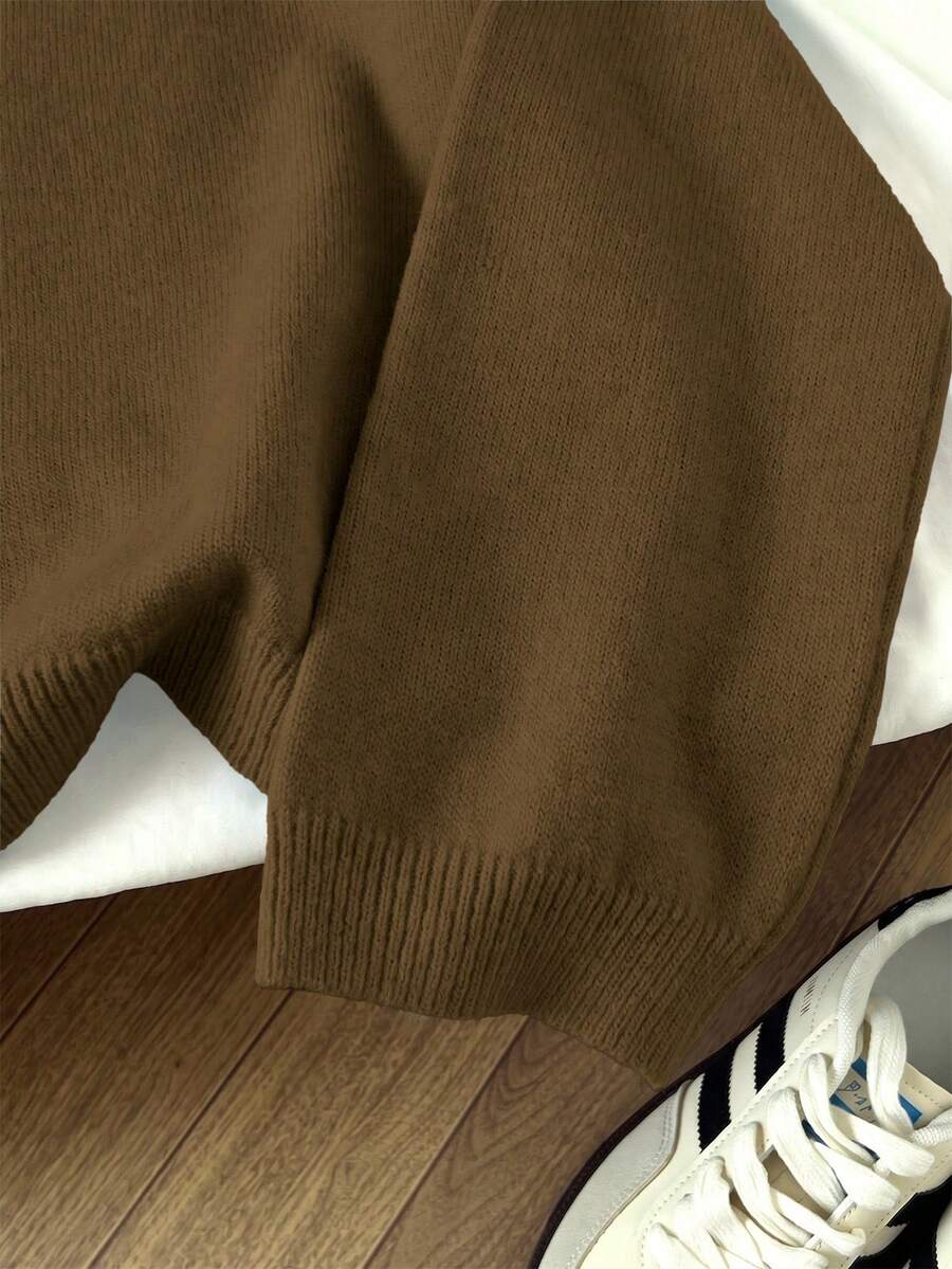 Women's Oversized Crew Neck Pullover Sweater, Relaxed Knit Sweater for Fall Winter - Green