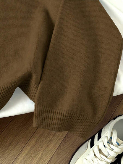 Women's Oversized Crew Neck Pullover Sweater, Relaxed Knit Sweater for Fall Winter - Green