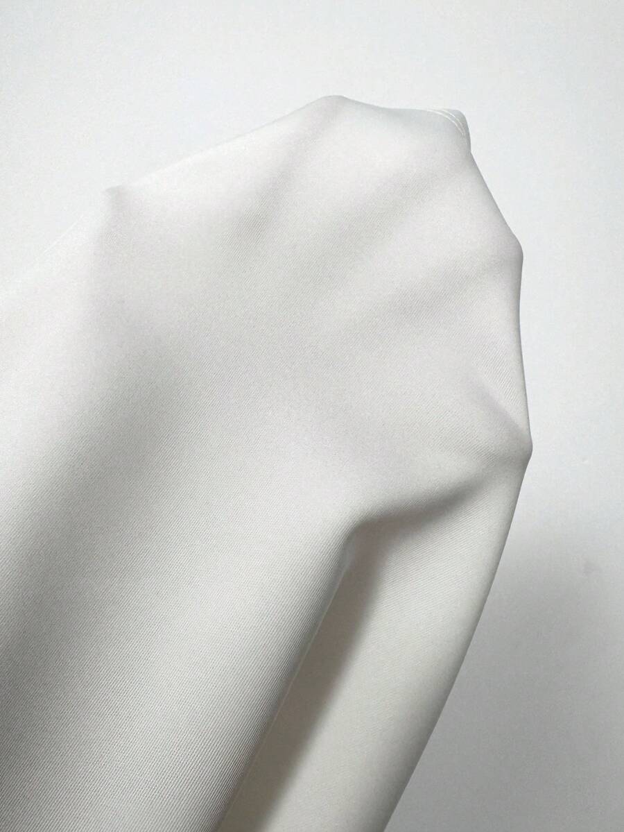 Eugenie Open Front Lapel Collar Stretch Knit Blazer - White