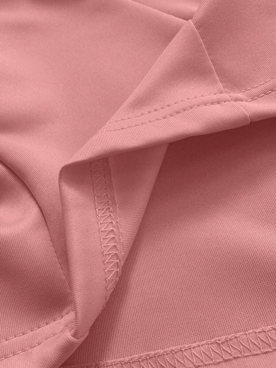 Eugenie Open Front Lapel Collar Stretch Knit Blazer - Pink