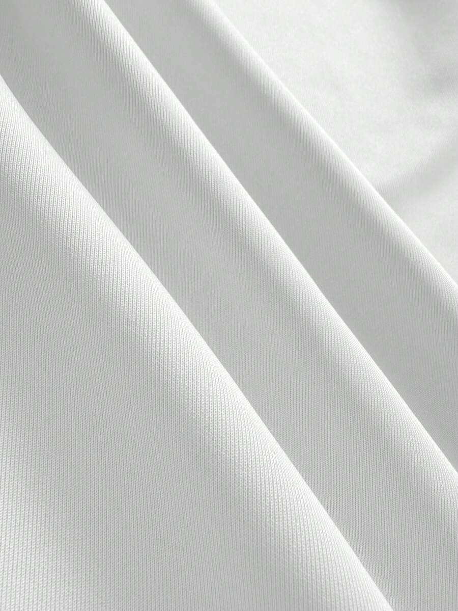 Eugenie Open Front Lapel Collar Stretch Knit Blazer - White with Black Lapel
