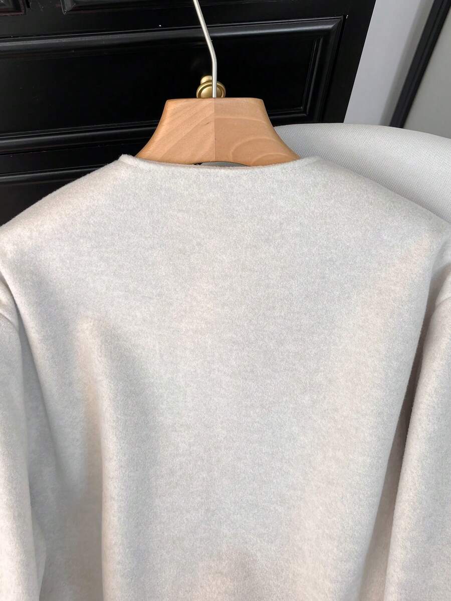Lillehammer Wool Look Zip Up Cropped Bomber Jacket