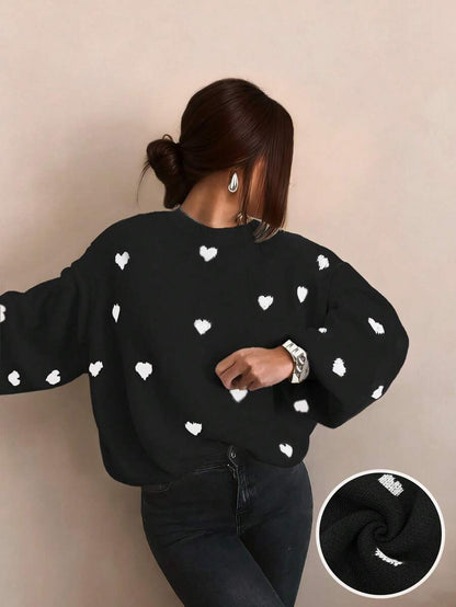 Cumbria Heart Pattern Loose Knit Sweater