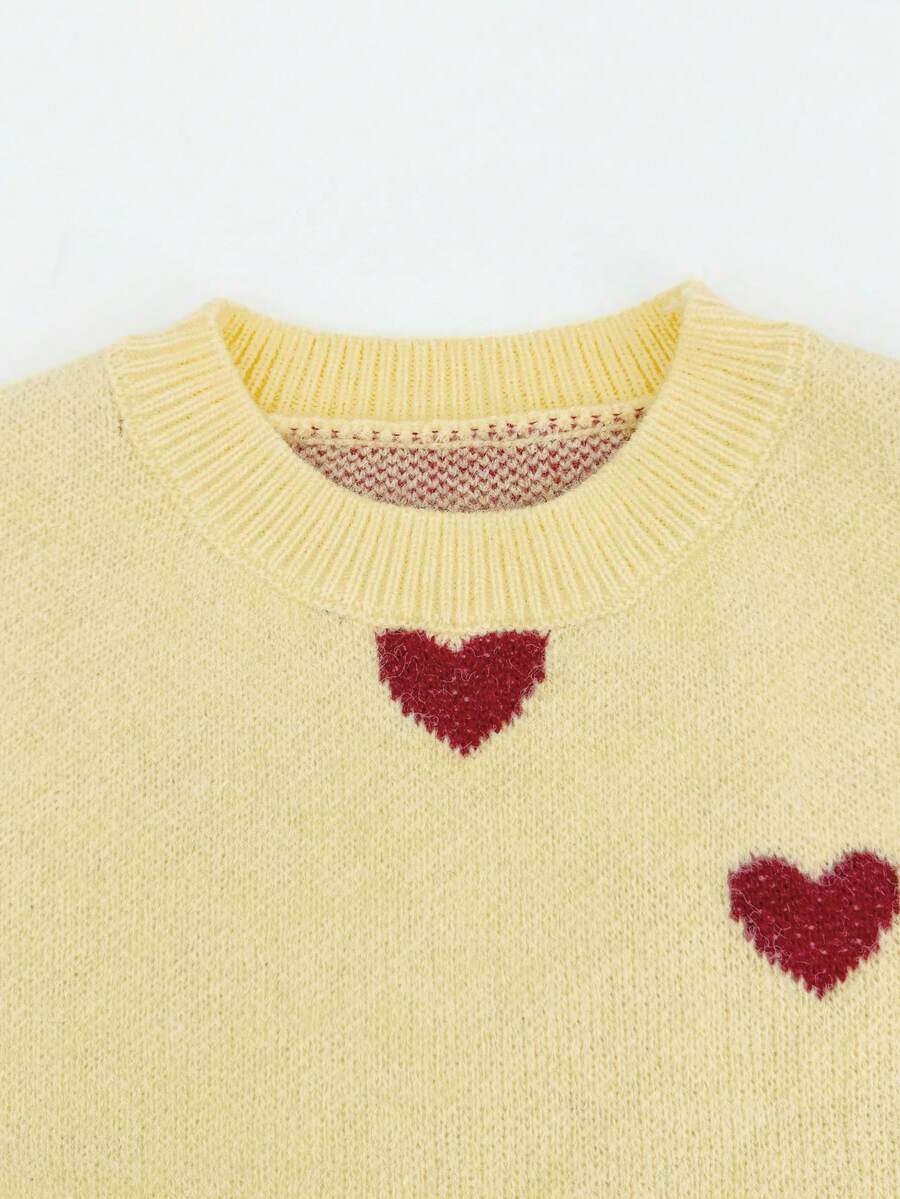 Cumbria Heart Pattern Loose Knit Sweater