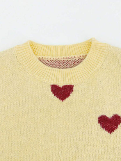 Cumbria Heart Pattern Loose Knit Sweater