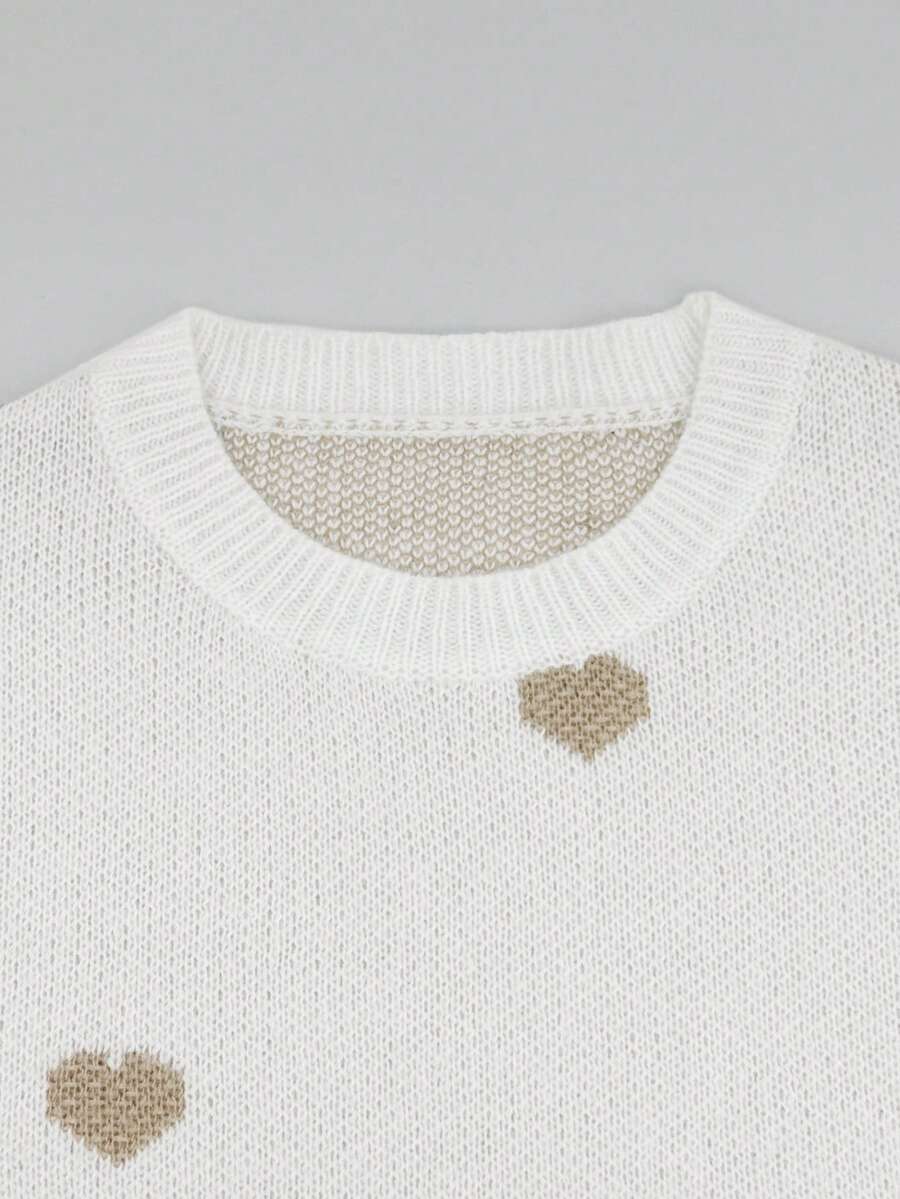 Cumbria Heart Pattern Loose Knit Sweater