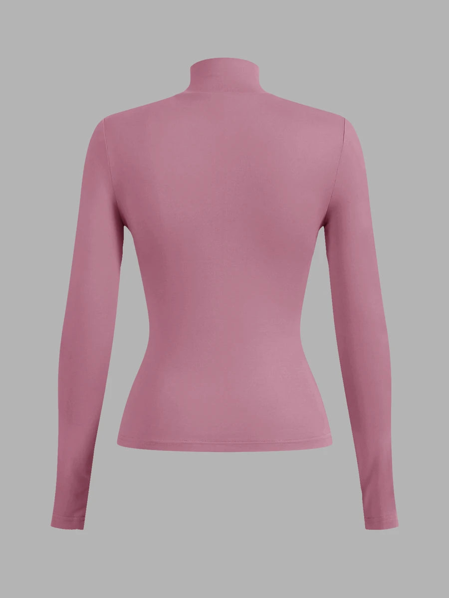 Aberdeen Fleece Lined Thermal Mock Neck Fitted Top