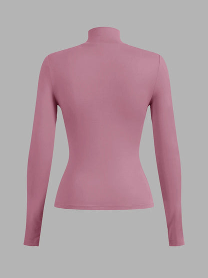 Aberdeen Fleece Lined Thermal Mock Neck Fitted Top