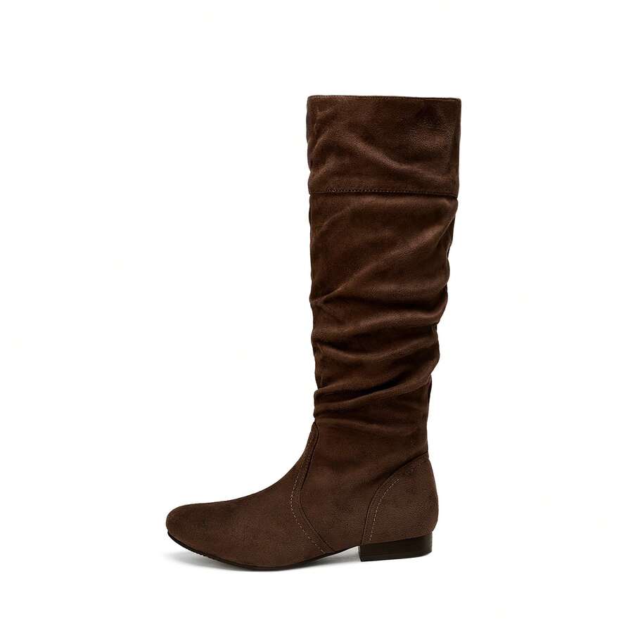 Women's  Black Knee High Pull On Winter Weather Black Boots Elegant & Fashionable Classic Slouchy Warm Gift  Boots Mensa
