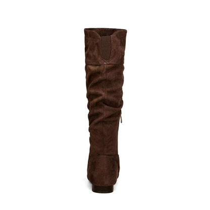 Women's  Black Knee High Pull On Winter Weather Black Boots Elegant & Fashionable Classic Slouchy Warm Gift  Boots Mensa