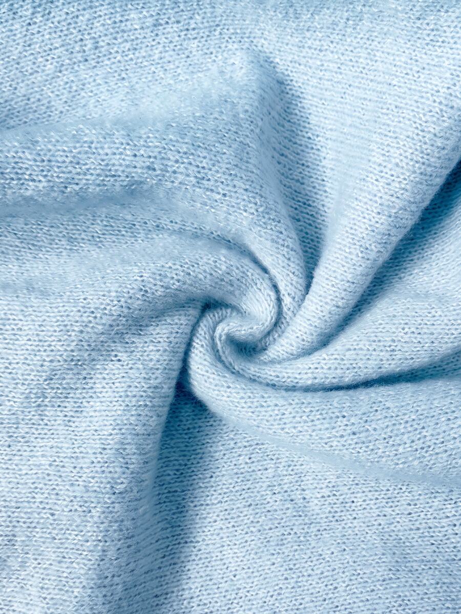 Valentina Off-Shoulder Knit Sweater and Wide Leg Pants Set - Baby Blue
