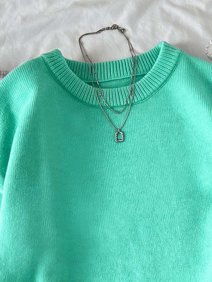 Women's Oversized Crew Neck Pullover Sweater, Relaxed Knit Sweater for Fall Winter - Royal Blue
