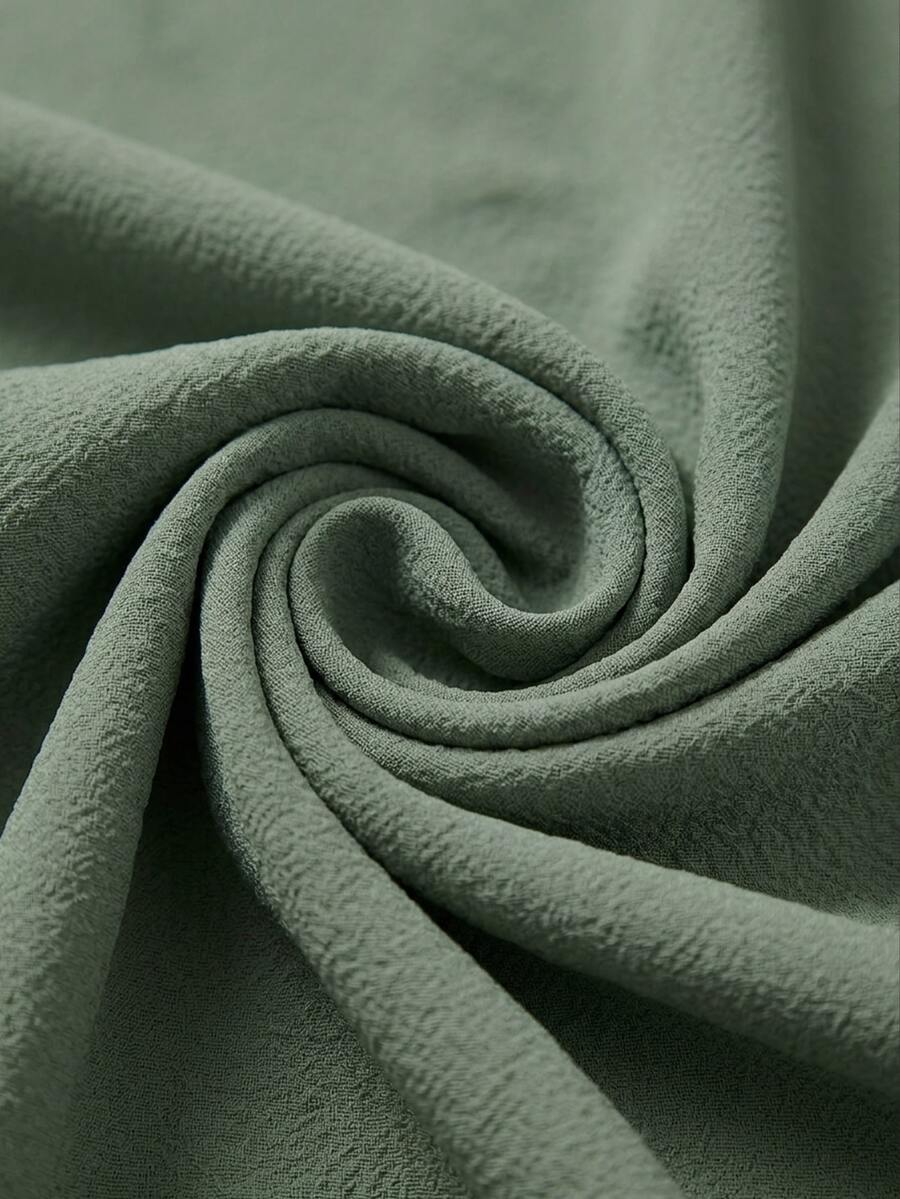 Nell Long Sleeve Blouse with Split V Neck and Lantern Sleeves - Sage Green