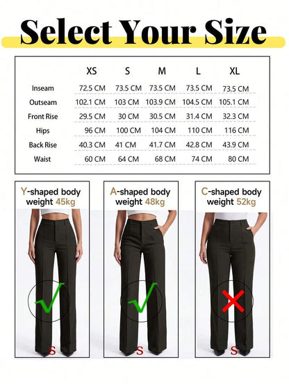 Marcella Tailored High Waist Straight Leg Trousers - size and detail guide