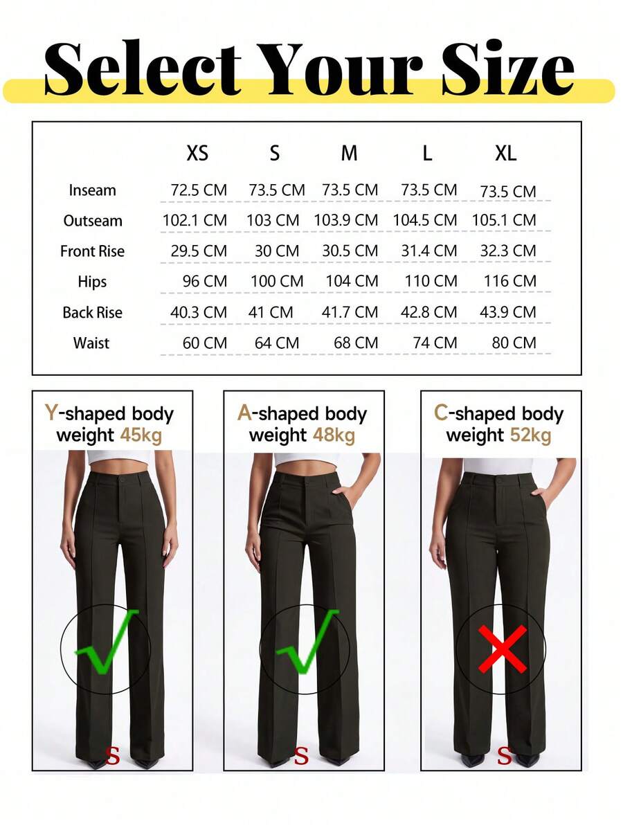 Marcella Tailored High Waist Straight Leg Trousers - size and detail guide