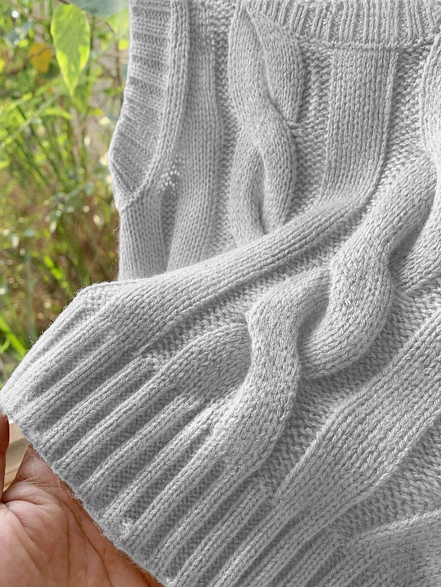 Women's Cropped Cable Knit Sweater Vest, Sleeveless Layering Top for Fall - Coffee Brown