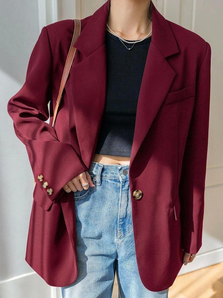 Pimlico Oversized Single Button Notch Lapel Blazer