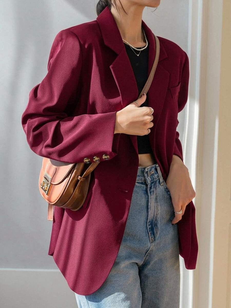 Pimlico Oversized Single Button Notch Lapel Blazer