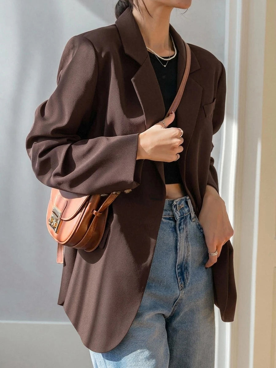 Pimlico Oversized Single Button Notch Lapel Blazer