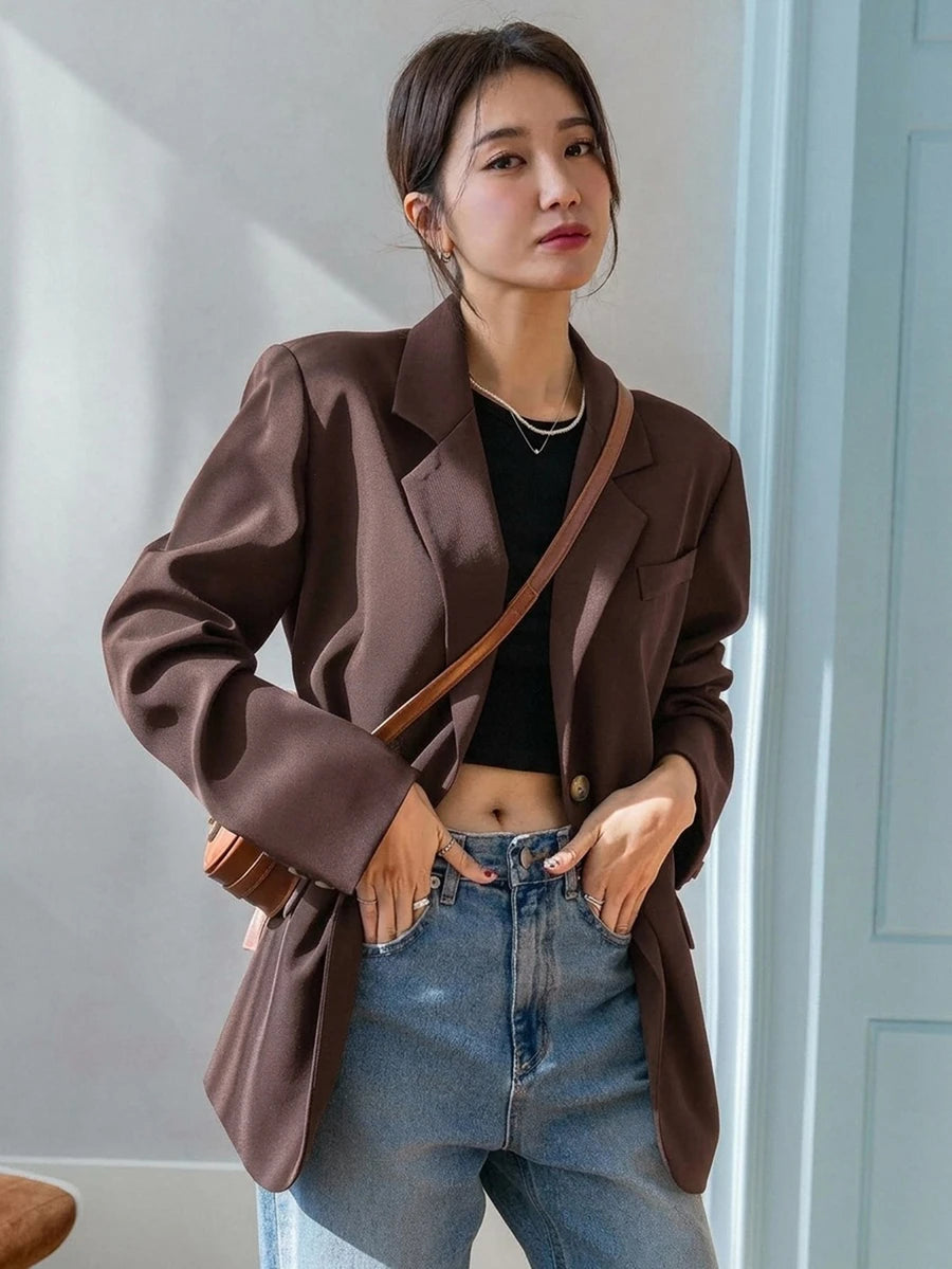 Pimlico Oversized Single Button Notch Lapel Blazer
