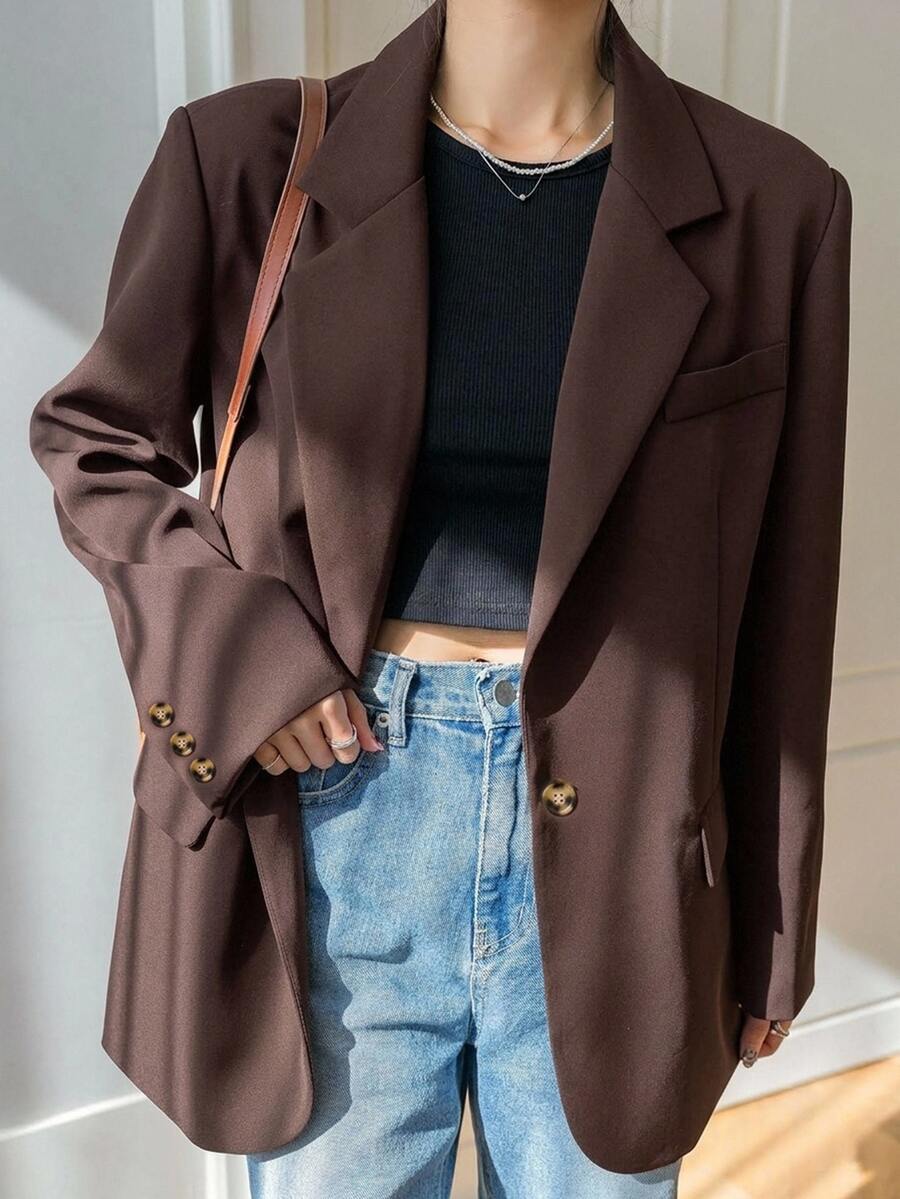 Pimlico Oversized Single Button Notch Lapel Blazer