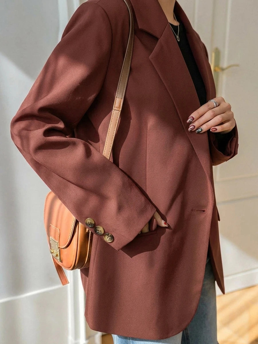 Pimlico Oversized Single Button Notch Lapel Blazer