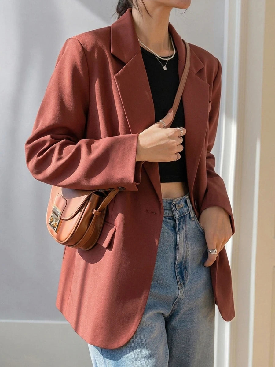 Pimlico Oversized Single Button Notch Lapel Blazer