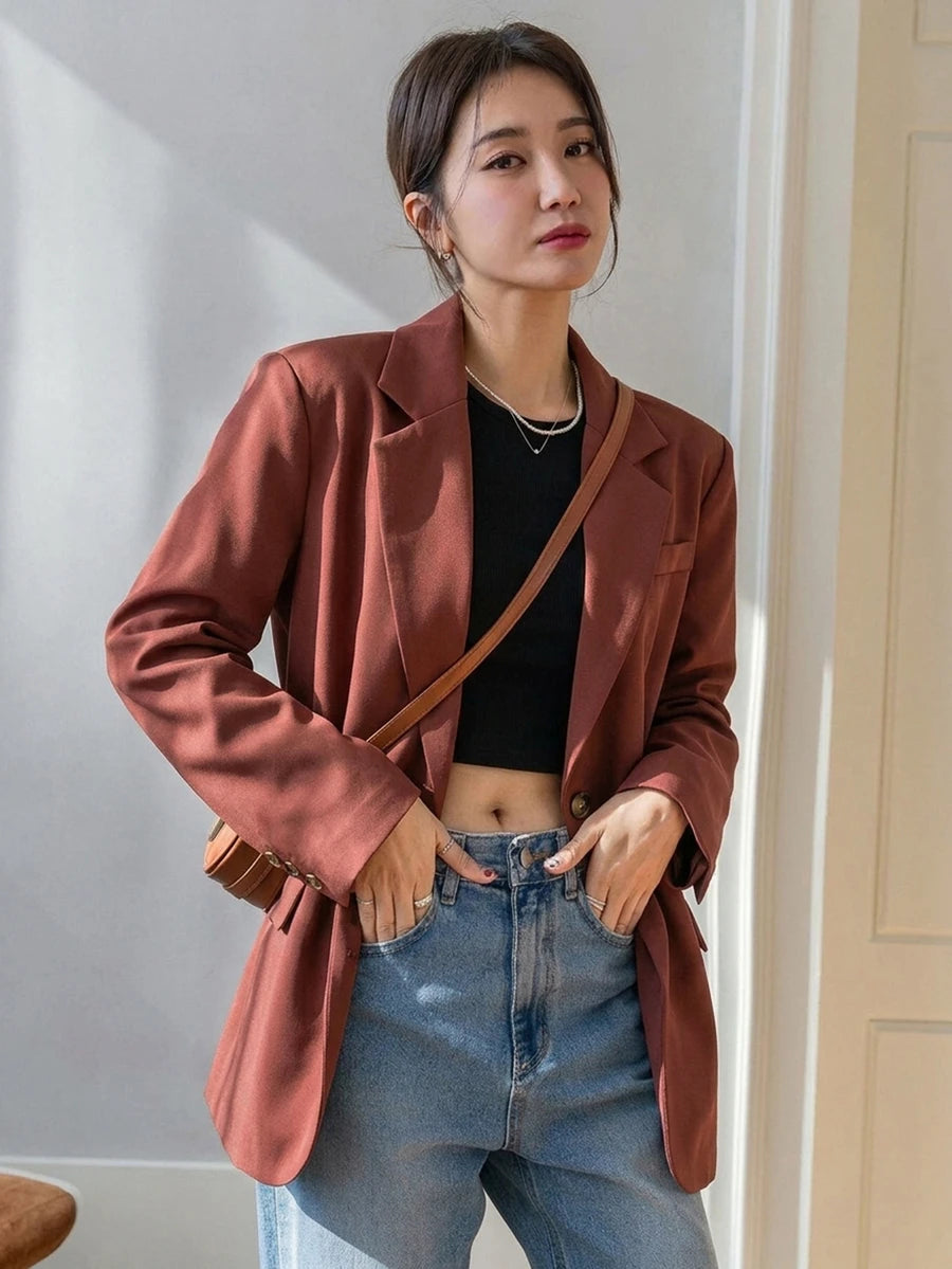 Pimlico Oversized Single Button Notch Lapel Blazer