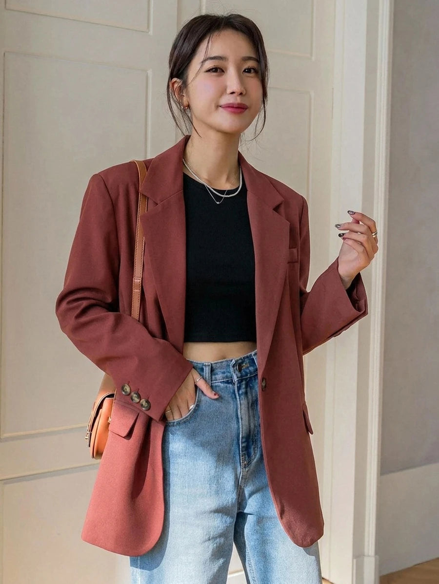 Pimlico Oversized Single Button Notch Lapel Blazer