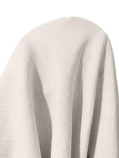 Clementine Collared V-Neck Button Detail Textured Long Sleeve Top - White