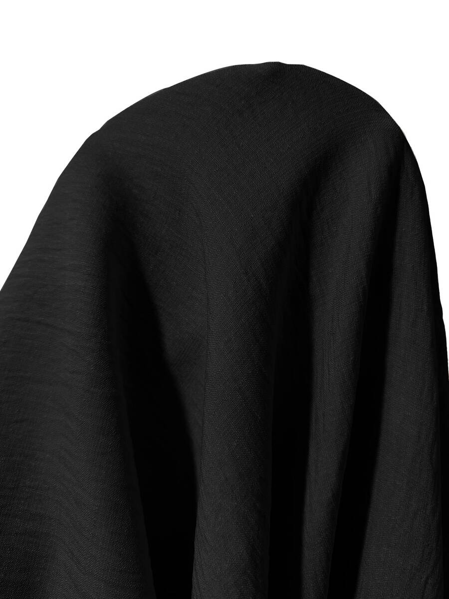 Clementine Collared V-Neck Button Detail Textured Long Sleeve Top - Black