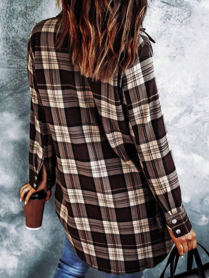 Sherwood Flannel Plaid Button Up Shirt Jacket with Pockets