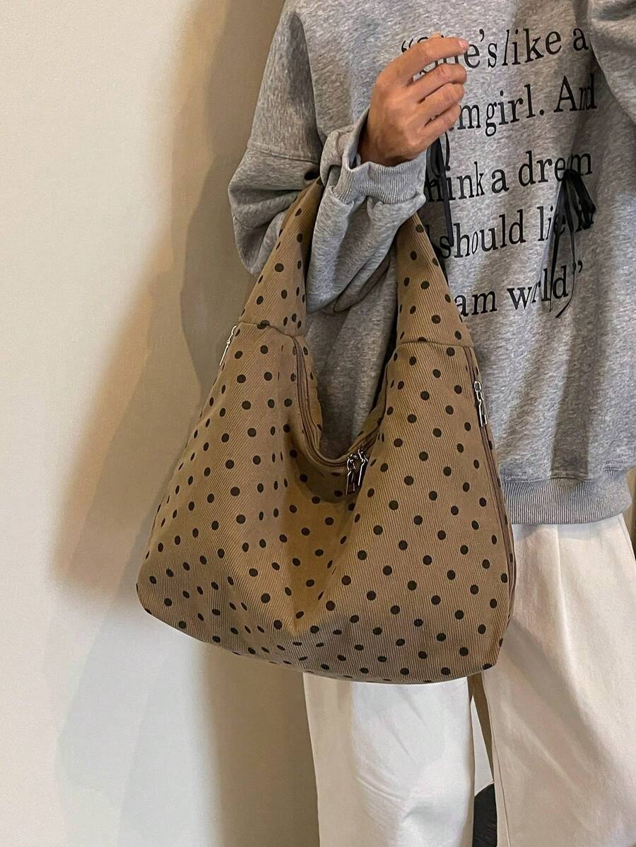 Women's Slouchy Hobo Shoulder Bag, Faux Suede Zip Top Purse for Everyday and Travel