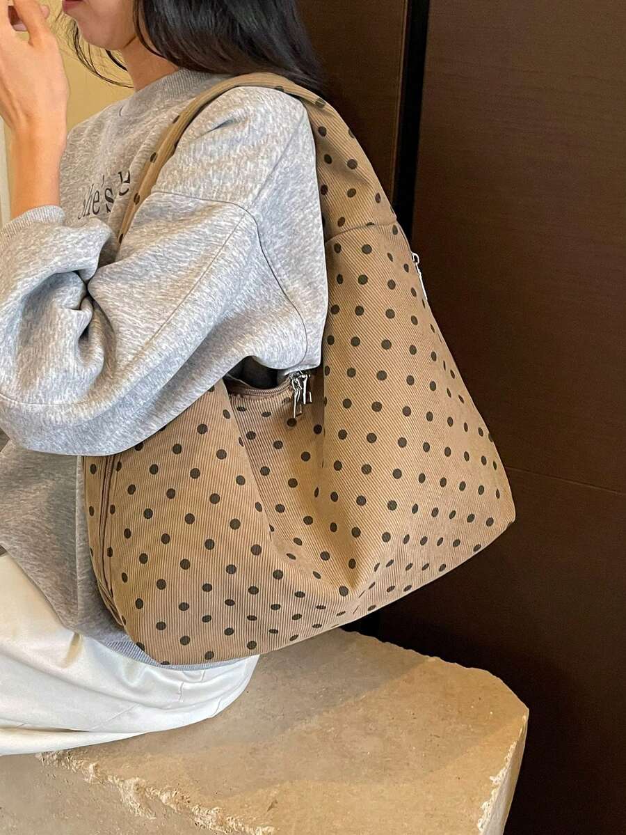 Women's Slouchy Hobo Shoulder Bag, Faux Suede Zip Top Purse for Everyday and Travel