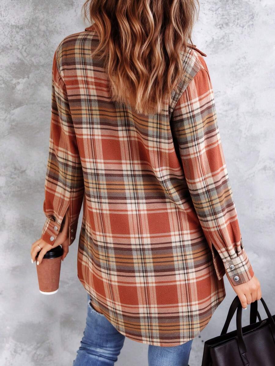 Sherwood Flannel Plaid Button Up Shirt Jacket with Pockets