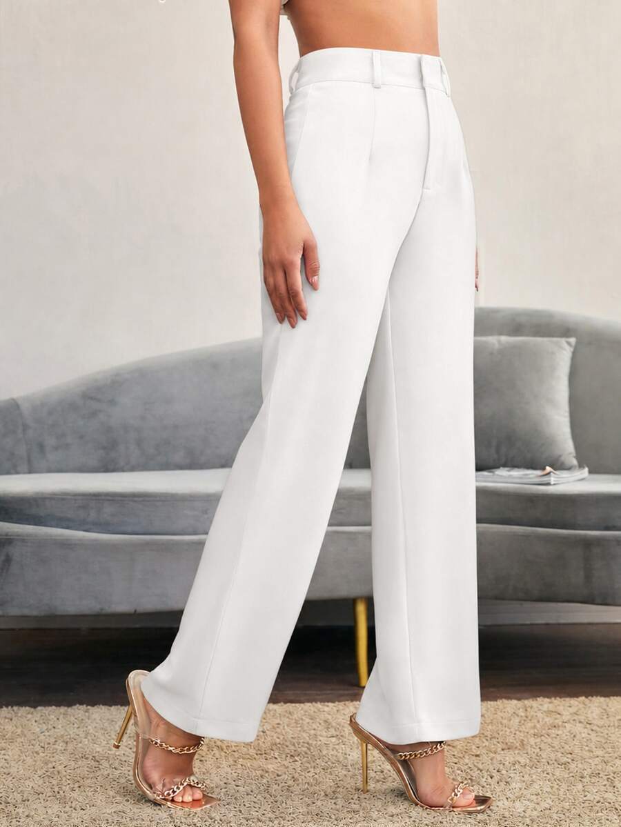 Women's High Waisted Flare Trousers, Tailored Dress Pants for Work Office - Black