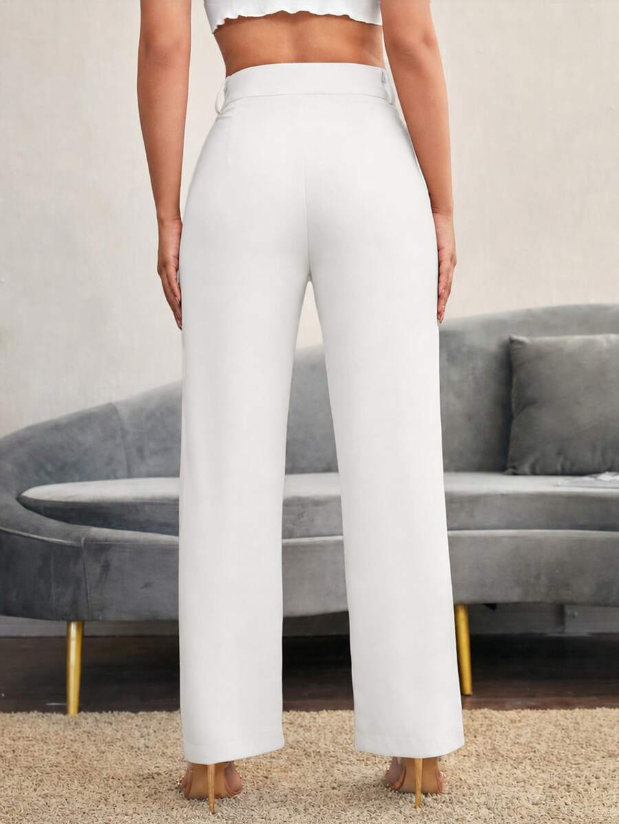 Women's High Waisted Flare Trousers, Tailored Dress Pants for Work Office - Black
